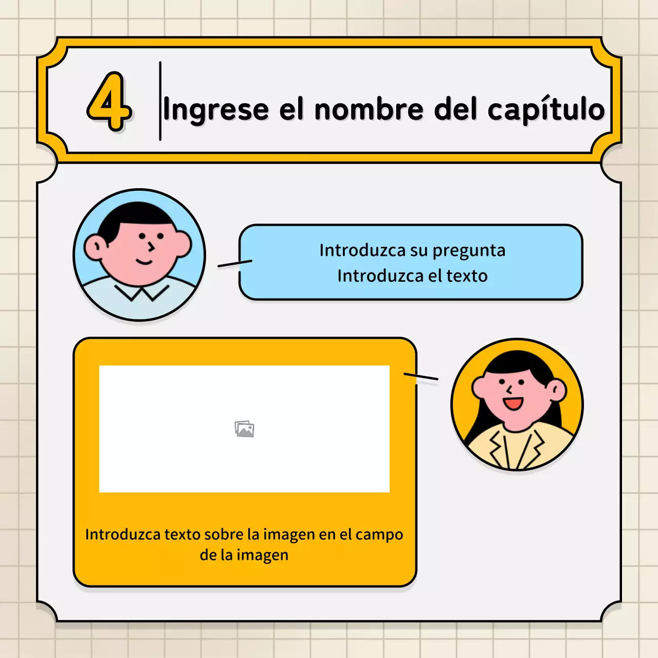 Burbujas de diálogo en azul claro y amarillo y un bonito estilo de ilustración