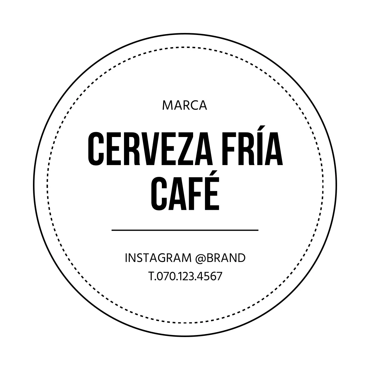 Círculo de café con borde blanco