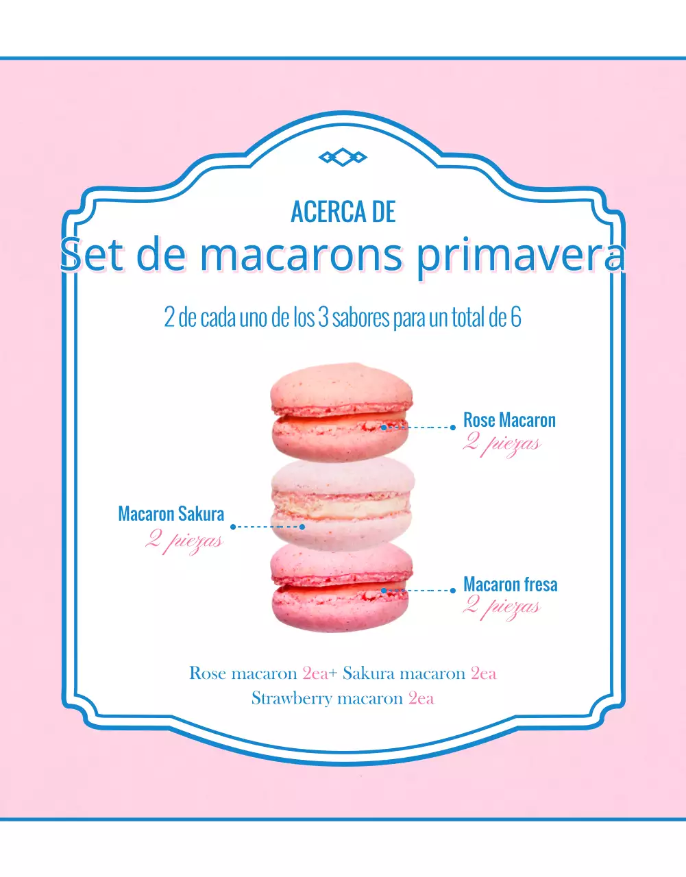 Vender macarrones con decoraciones rosas y vintage