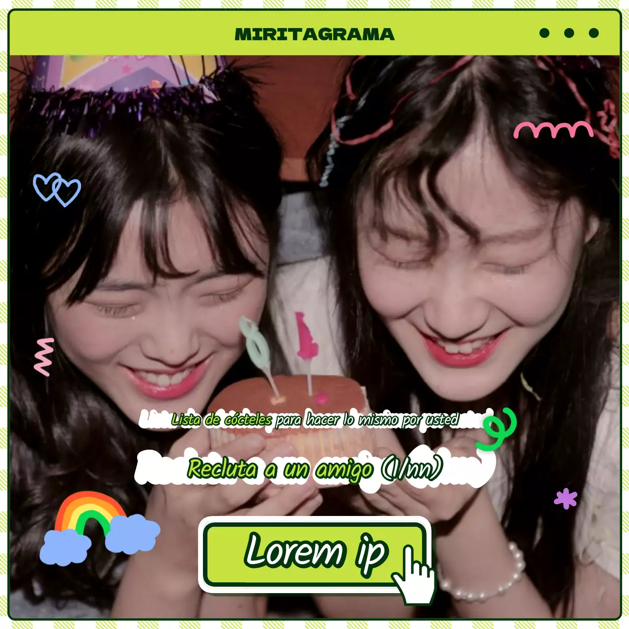 Simpática lista de cócteles ilustrada con temática taku