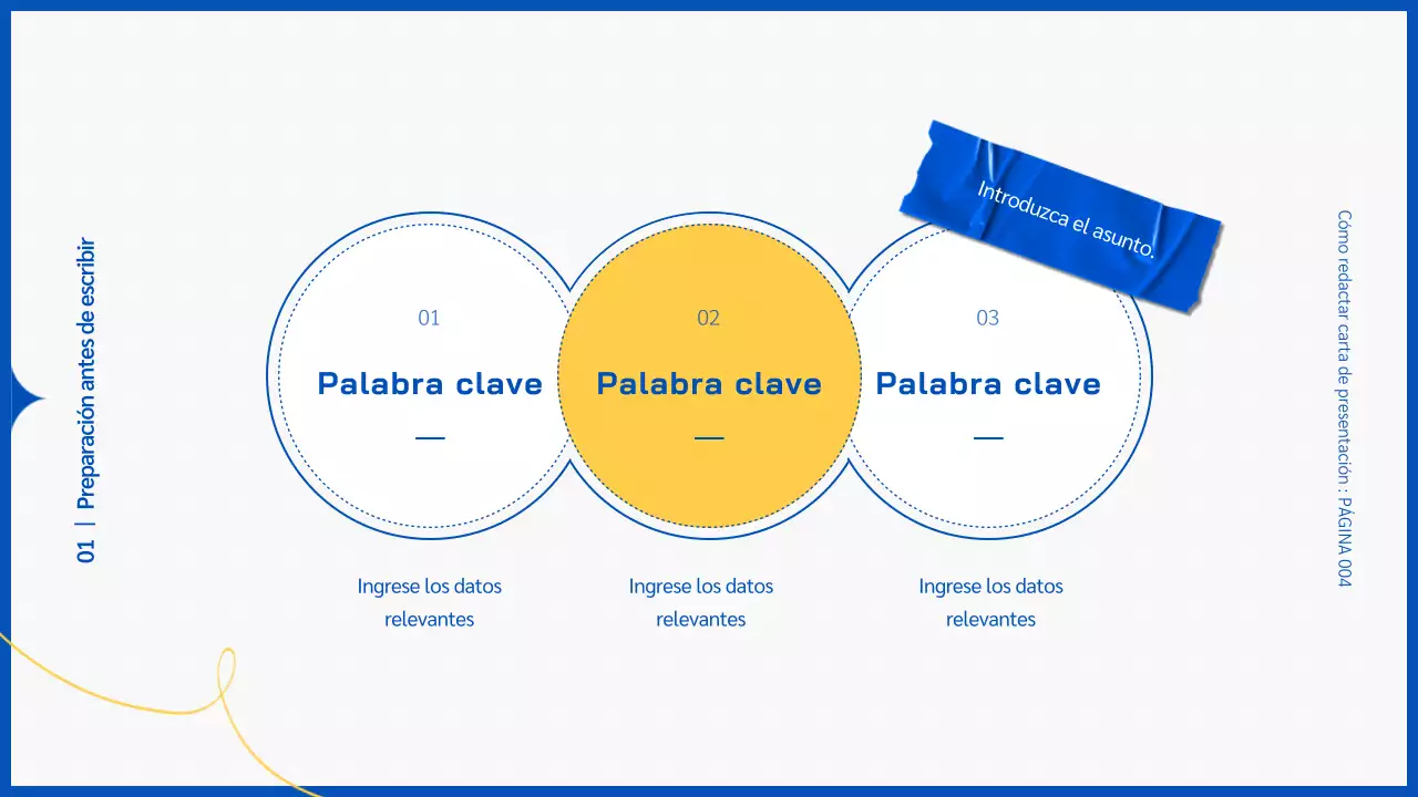 Bloc de notas con fondo azul Te enseña a escribir una carta de presentación
