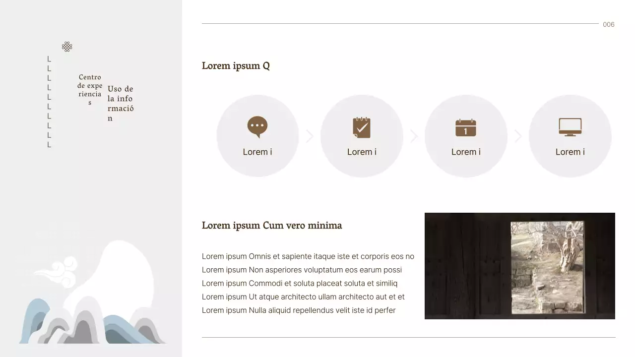 Una guía de la experiencia tradicional con el color marrón de los iconos coreanos