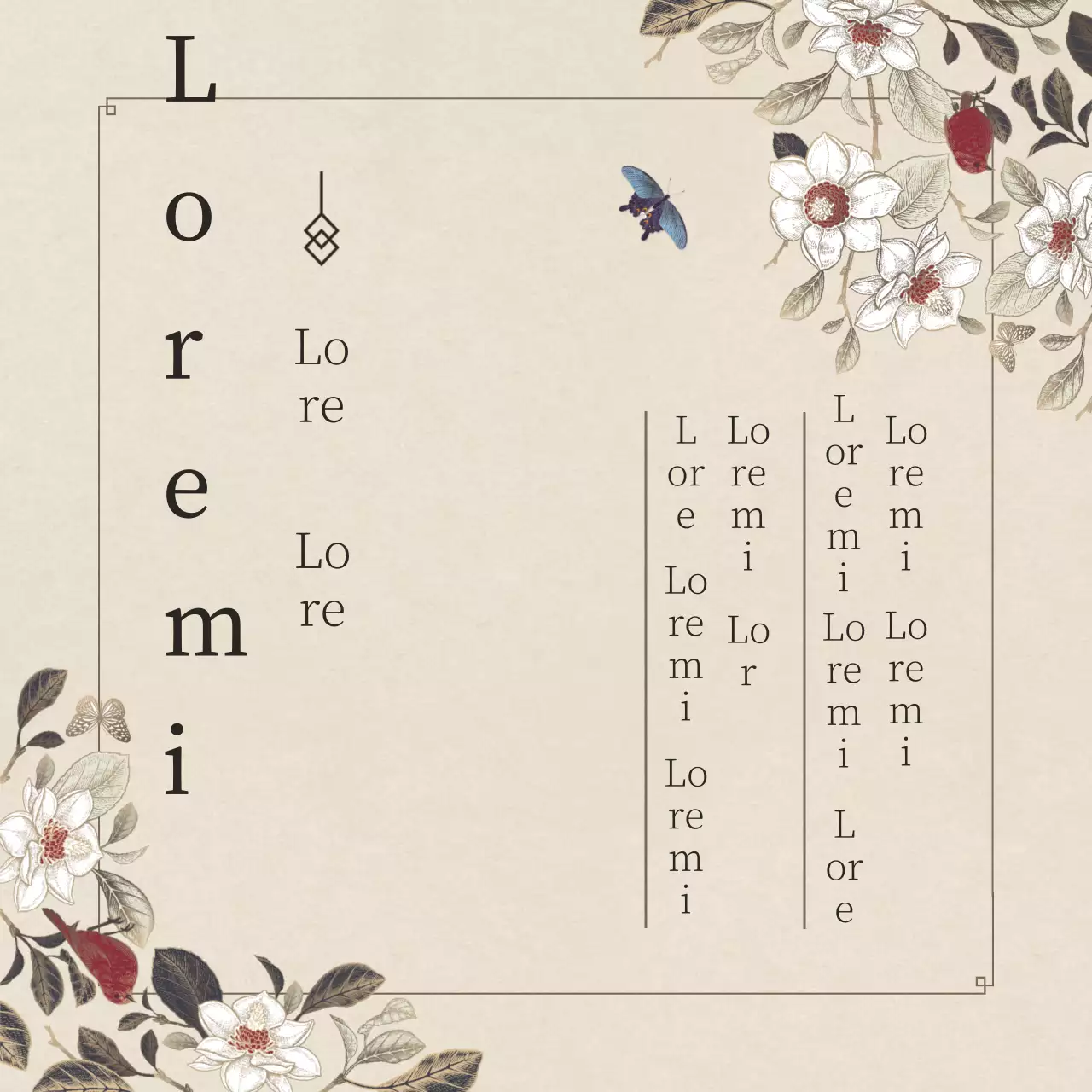 Un sencillo saludo de agradecimiento Obon con un concepto beige y orientalizado