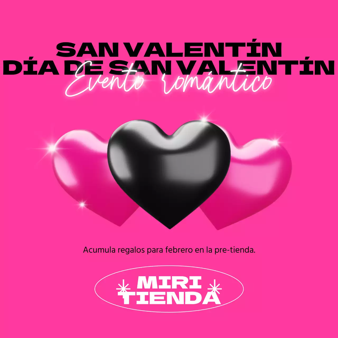 Evento de corazones rosas y negros