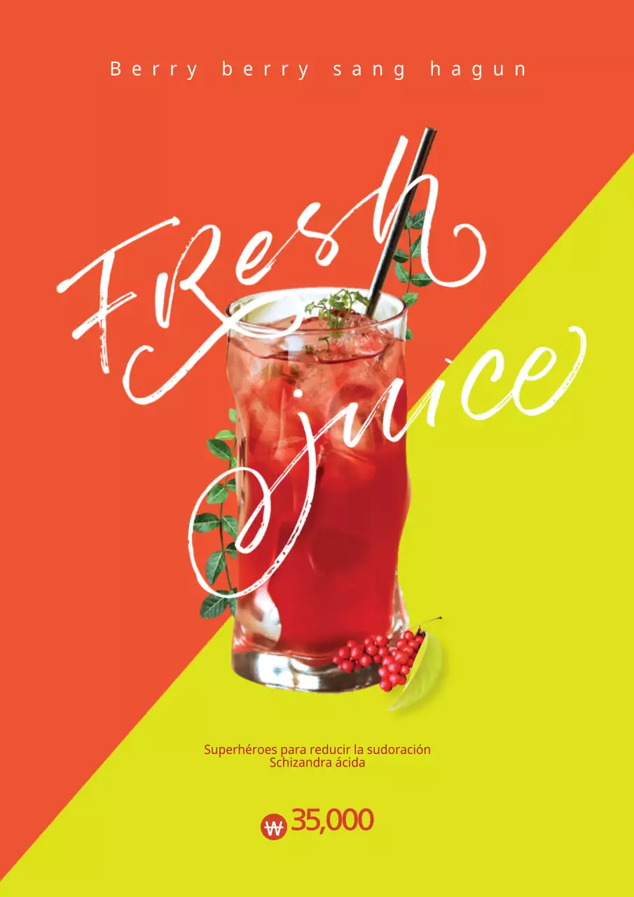 Anuncie una nueva bebida refrescante de fresa