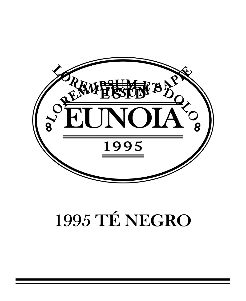 Bolsitas de té negro con forma de logotipo vintage