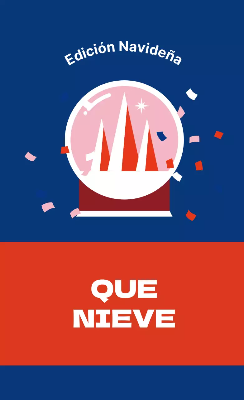 Etiquetas navideñas ilustradas en rojo y azul