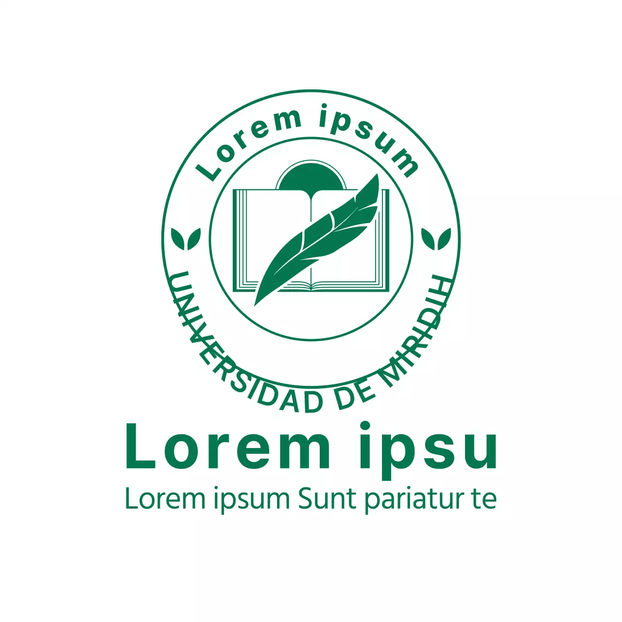 Emblema de la Universidad en verde