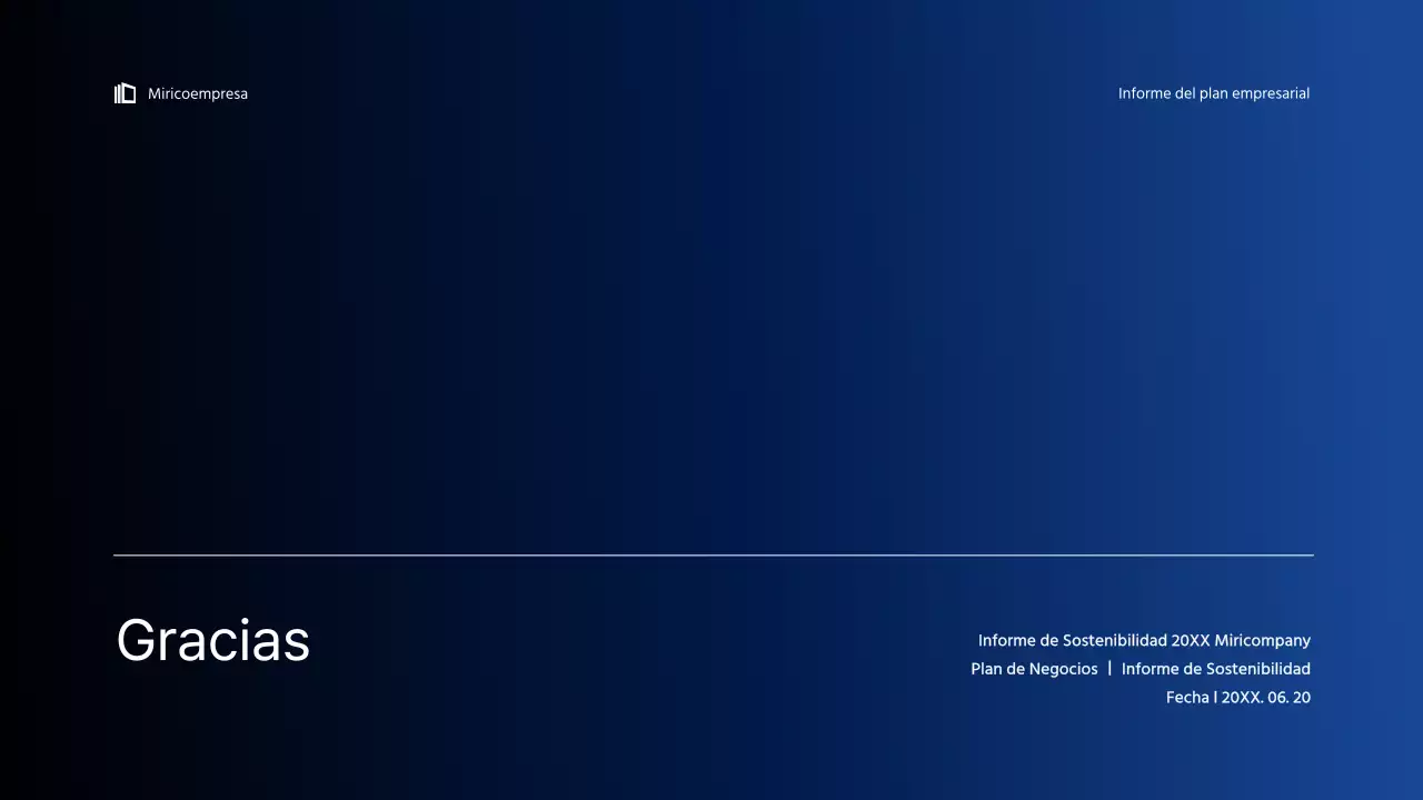 Sencilla presentación infográfica corporativa con degradados azules y verdes