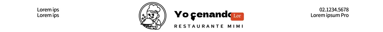 Logotipo de un simpático chef en blanco y negro Concepto de información y promoción de restaurantes