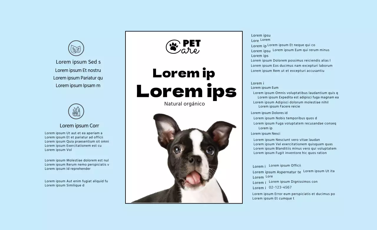 azul claro logo foto etiqueta simple detalle mascota