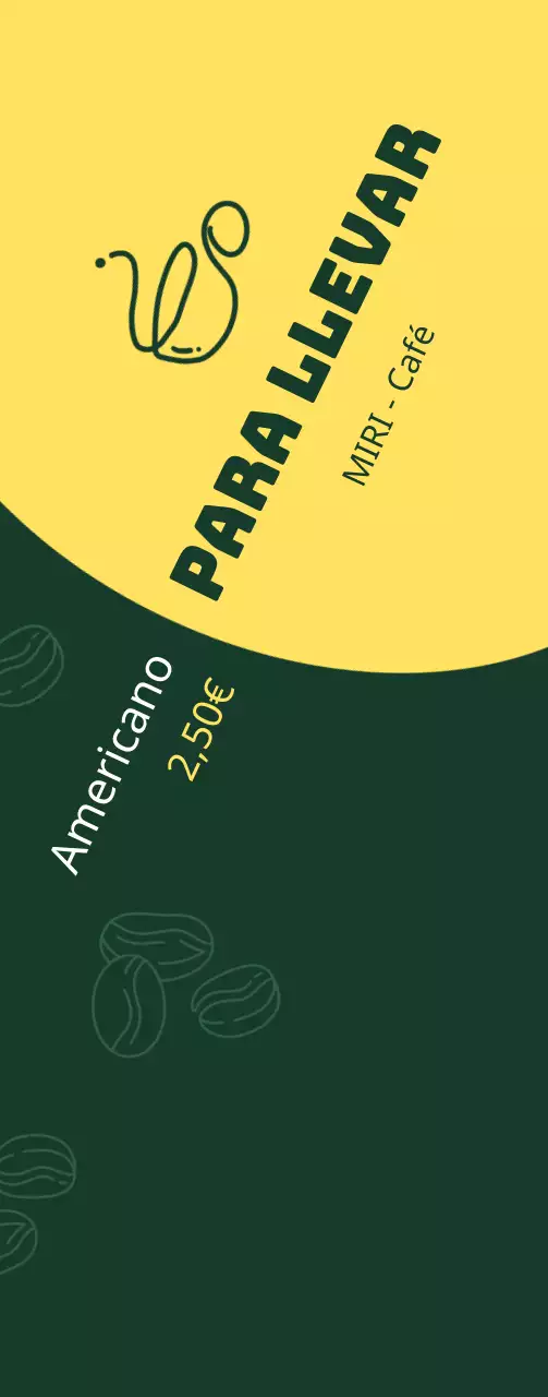 Verde y amarillo sencillos para promocionar un café para llevar