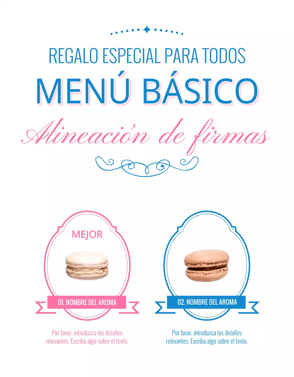 Vender macarrones con decoraciones rosas y vintage