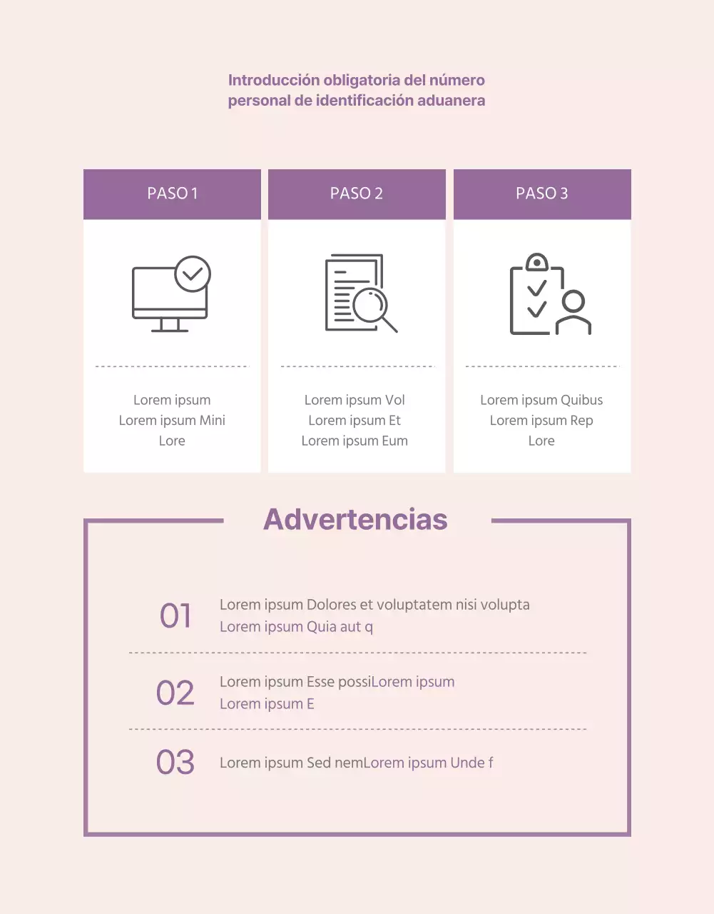 Sencilla página de detalles de compra en el extranjero con acentos morados