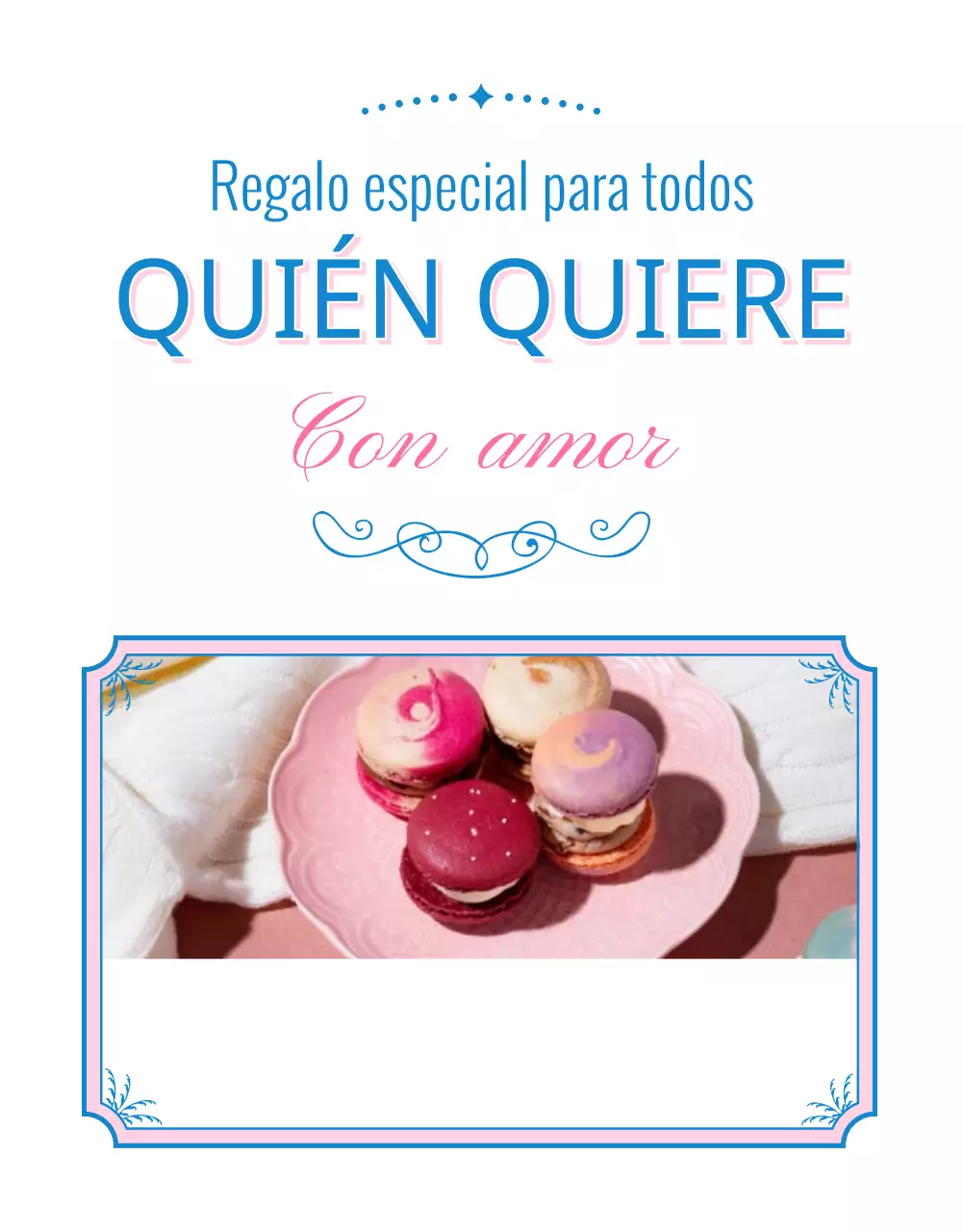 Vender macarrones con decoraciones rosas y vintage