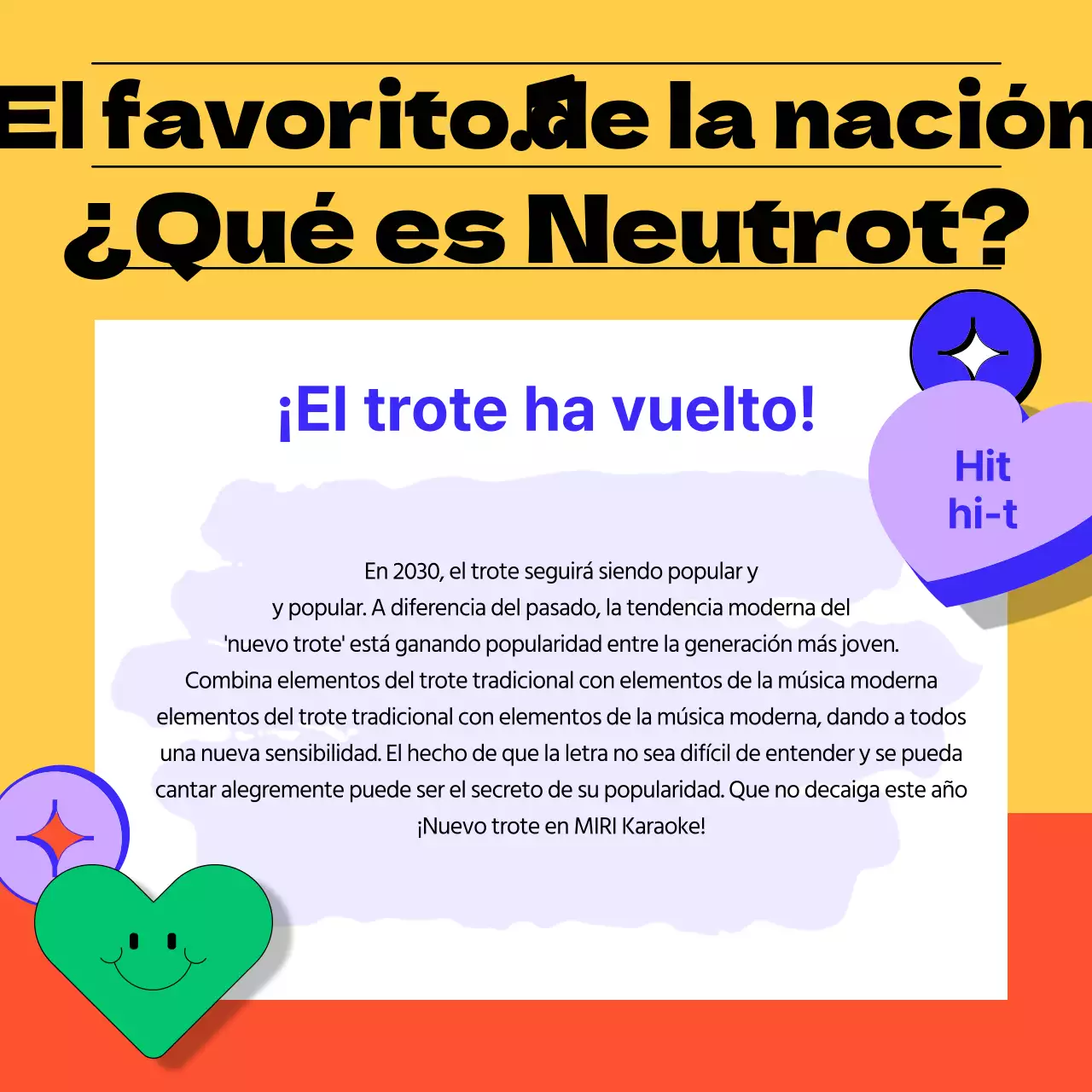 Presentamos la nueva melodía de karaoke naranja, retro y emocional