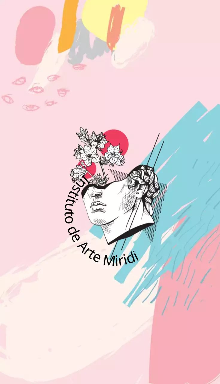 Cielo rosa ilustración logotipo arte escuela tarjeta de visita