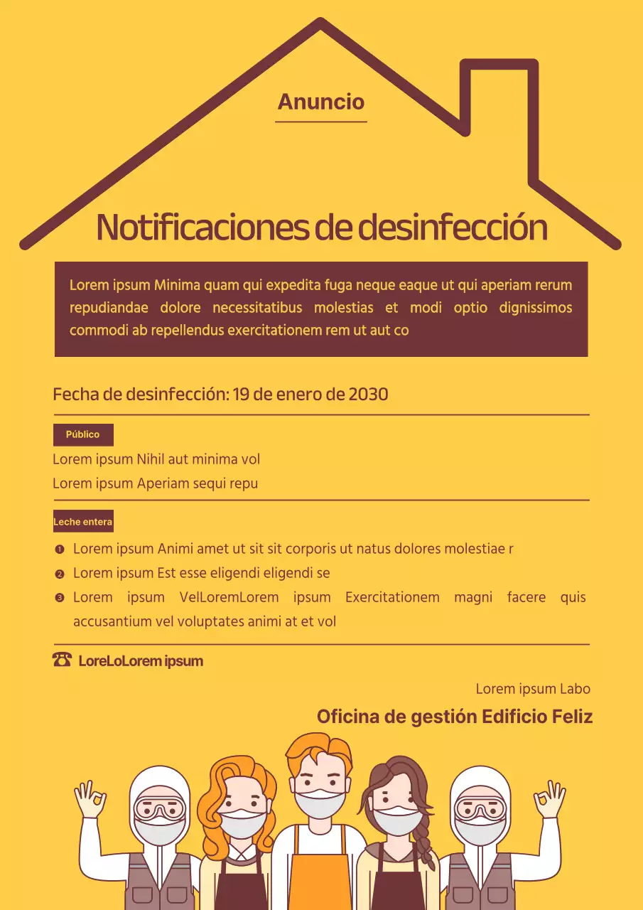 Limpio anuncio ilustrado con un tema amarillo-marrón