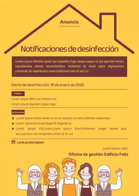 Limpio anuncio ilustrado con un tema amarillo-marrón