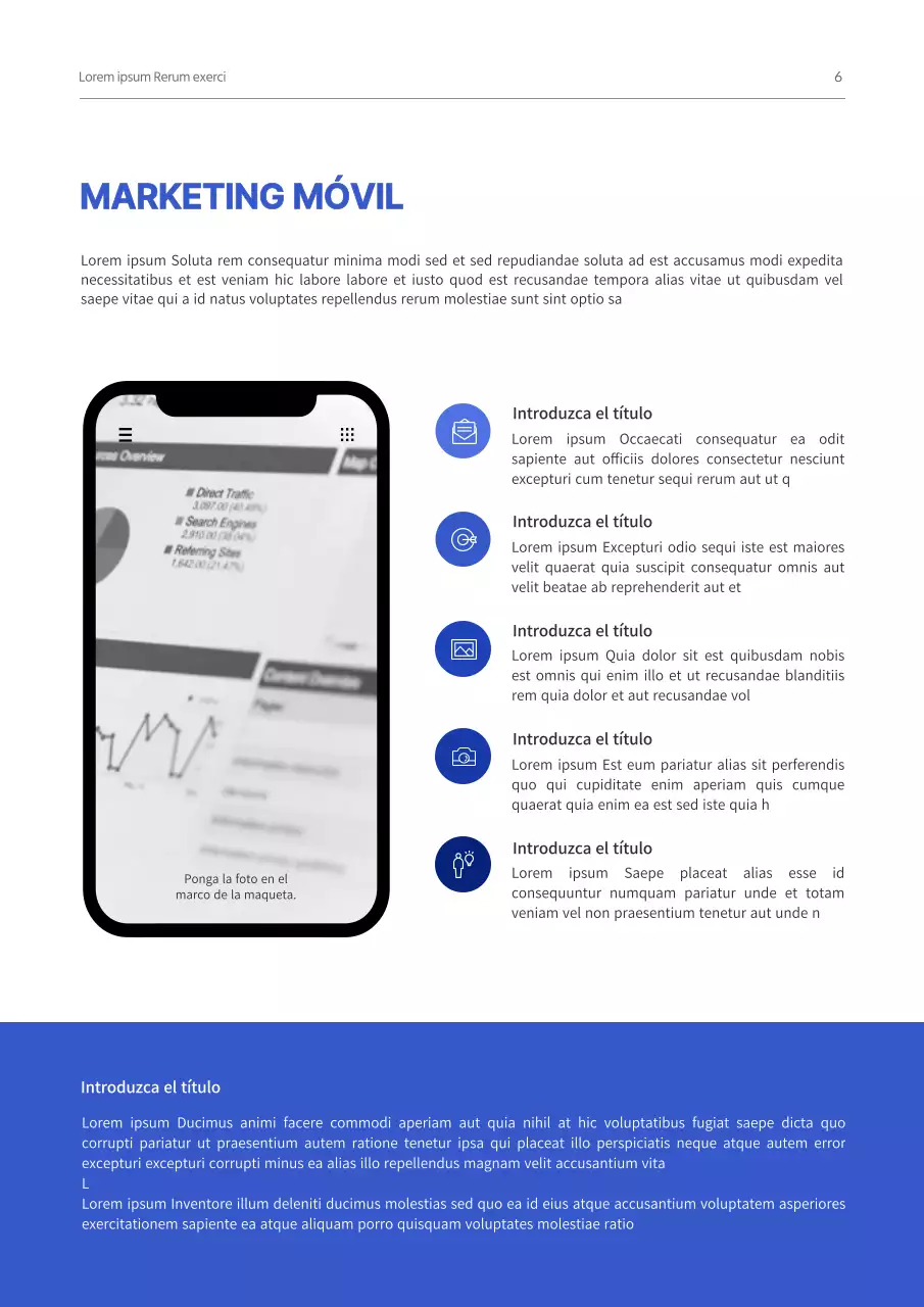 Propuesta de negocio de concepto simple en azul