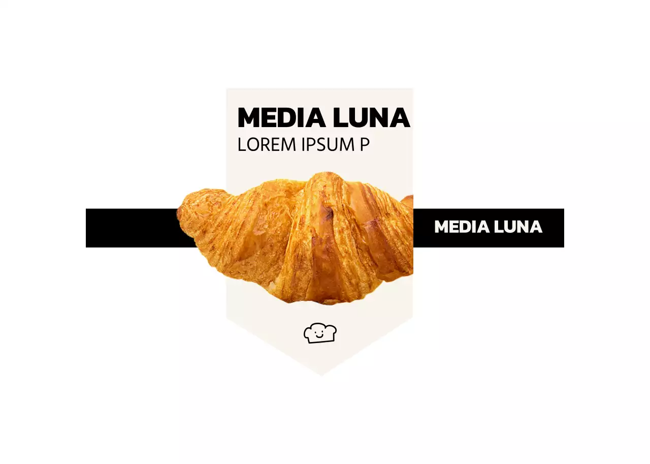 Dentro de un menú de panadería con un diseño sencillo que presenta imágenes de pan auténtico en negro y marfil.