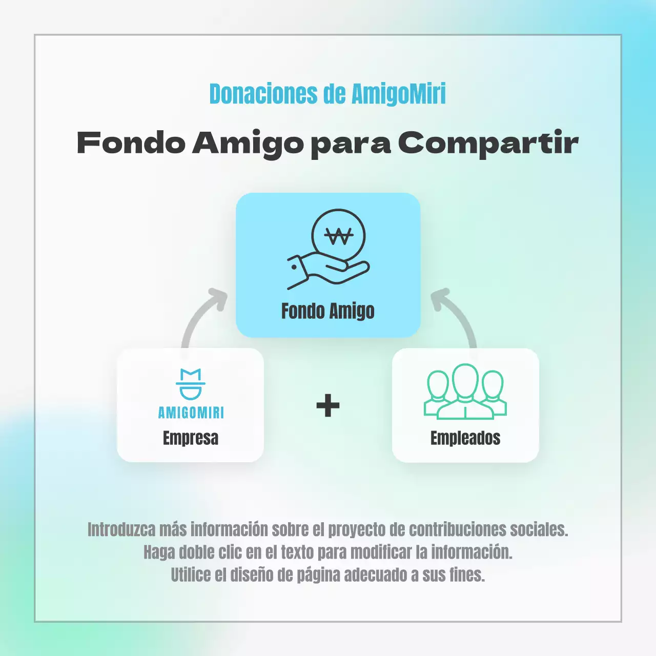 Responsabilidad social de las empresas con un concepto de degradado en azul y menta