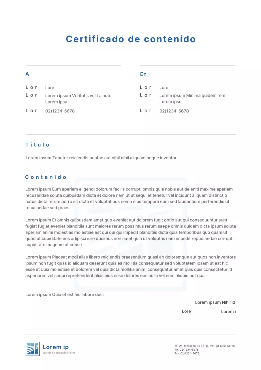 Concepto de logotipo limpio en blanco y azul Prueba de contenido