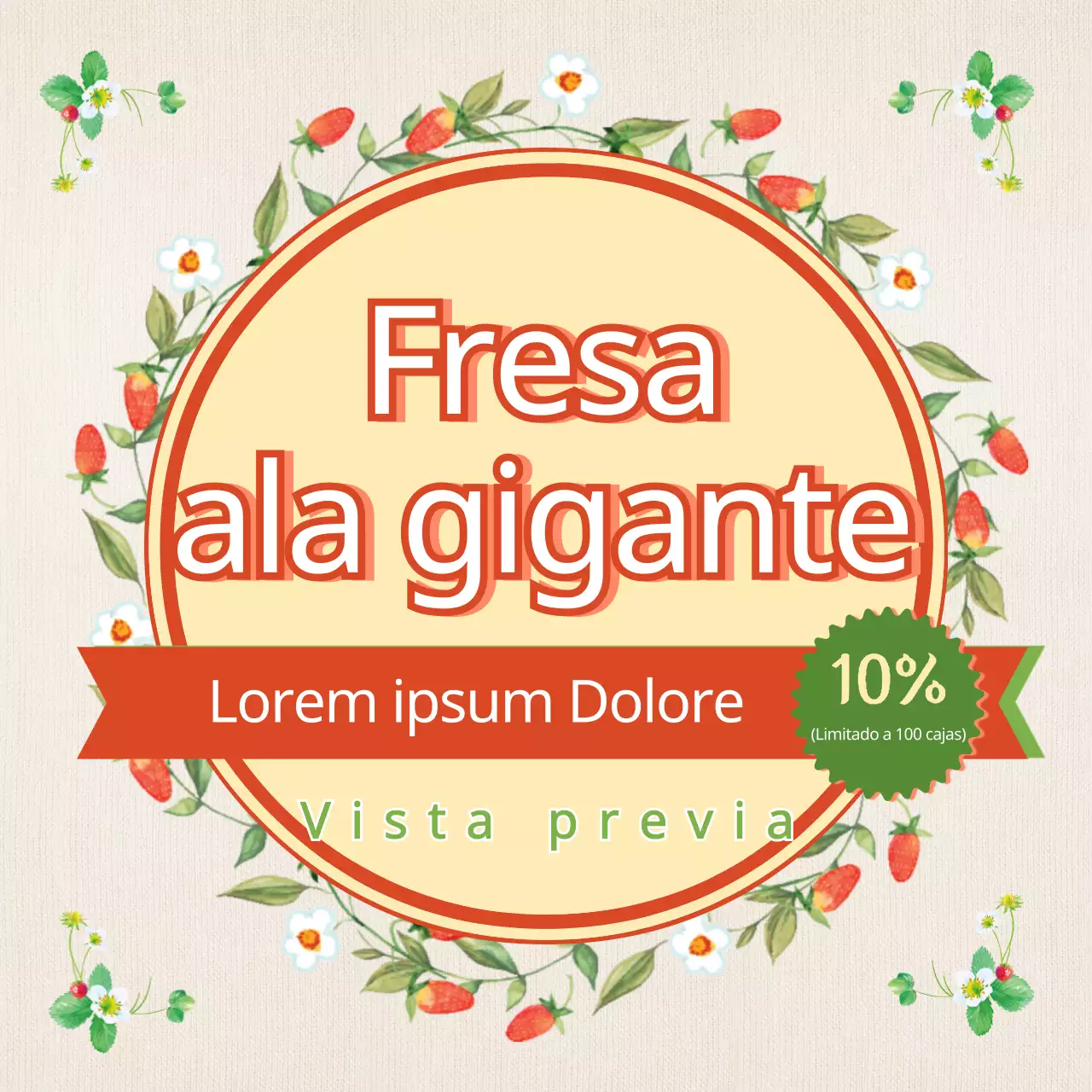 Fresas rojas y verdes en oferta
