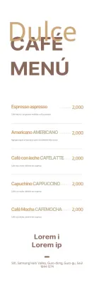 Carta de cafés
