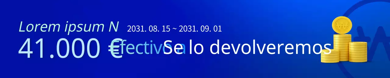 Banner web horizontal con degradado de eventos en azul y azul claro