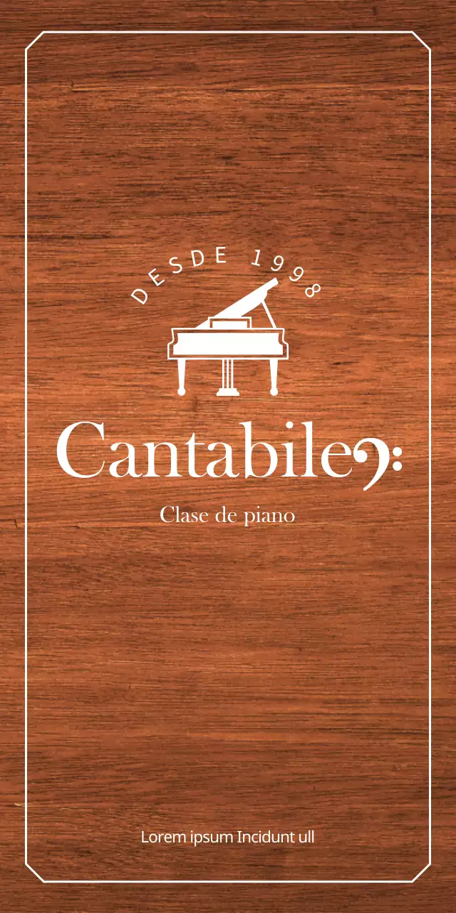 Diseño sencillo de escuela de instrumentos de piano con icono de piano blanco