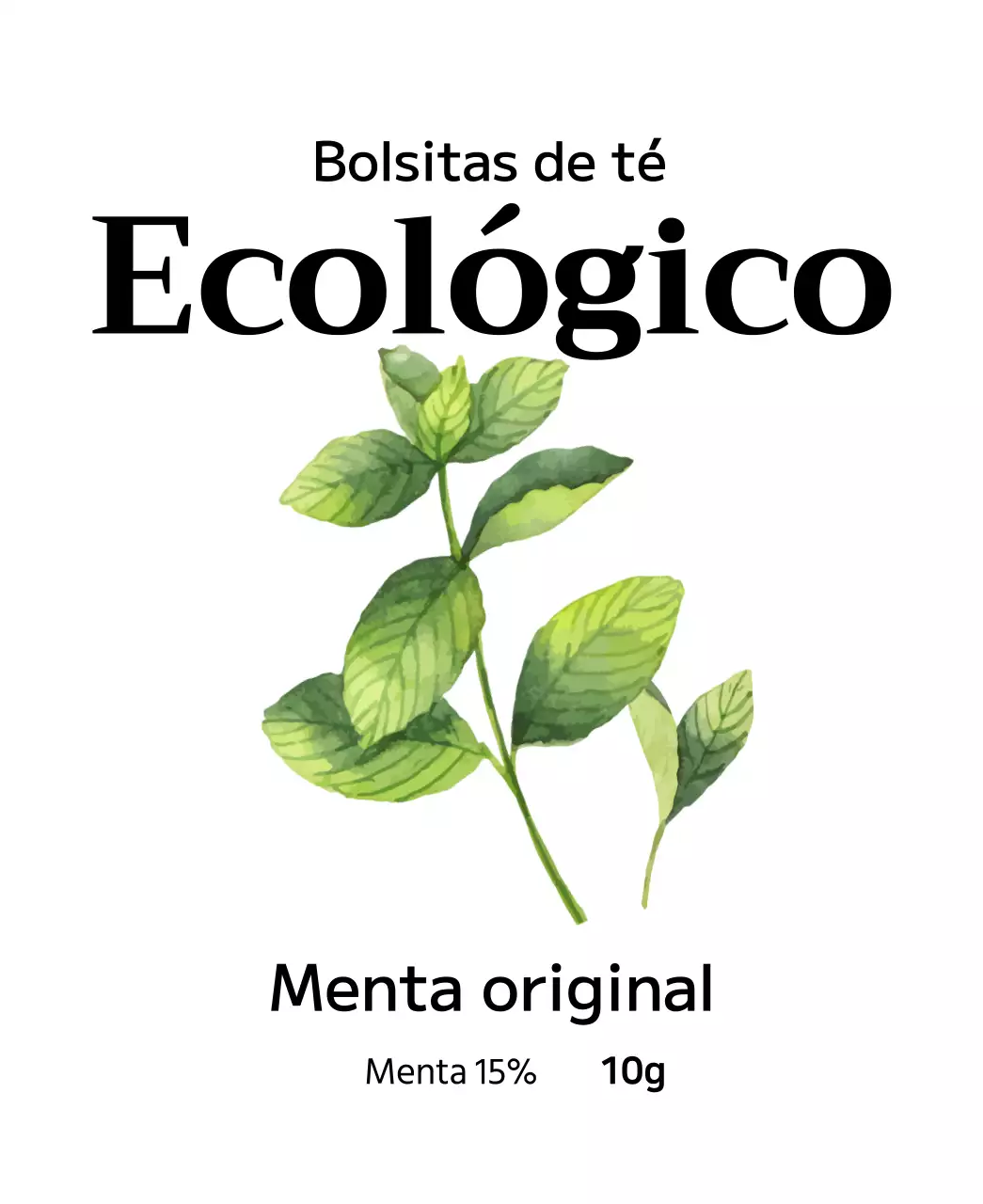 Bolsitas de té de frutas ecológicas con ilustraciones de frutas en acuarela