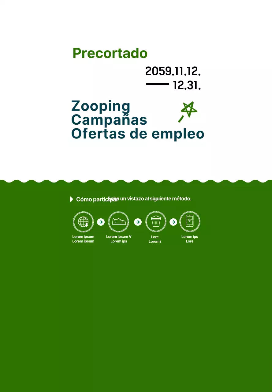 Una sencilla y simpática campaña de estilo ilustrativo en azul marino y verde.