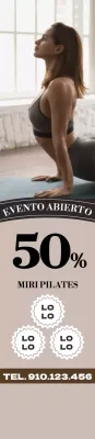 Una promoción de Pilates limpia y beige