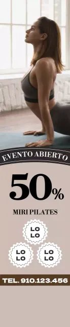 Una promoción de Pilates limpia y beige