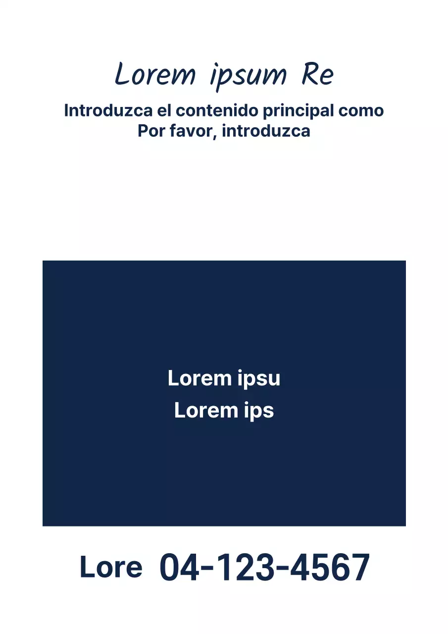 Cartel de diseño sencillo y rico en contenido en azul marino y blanco