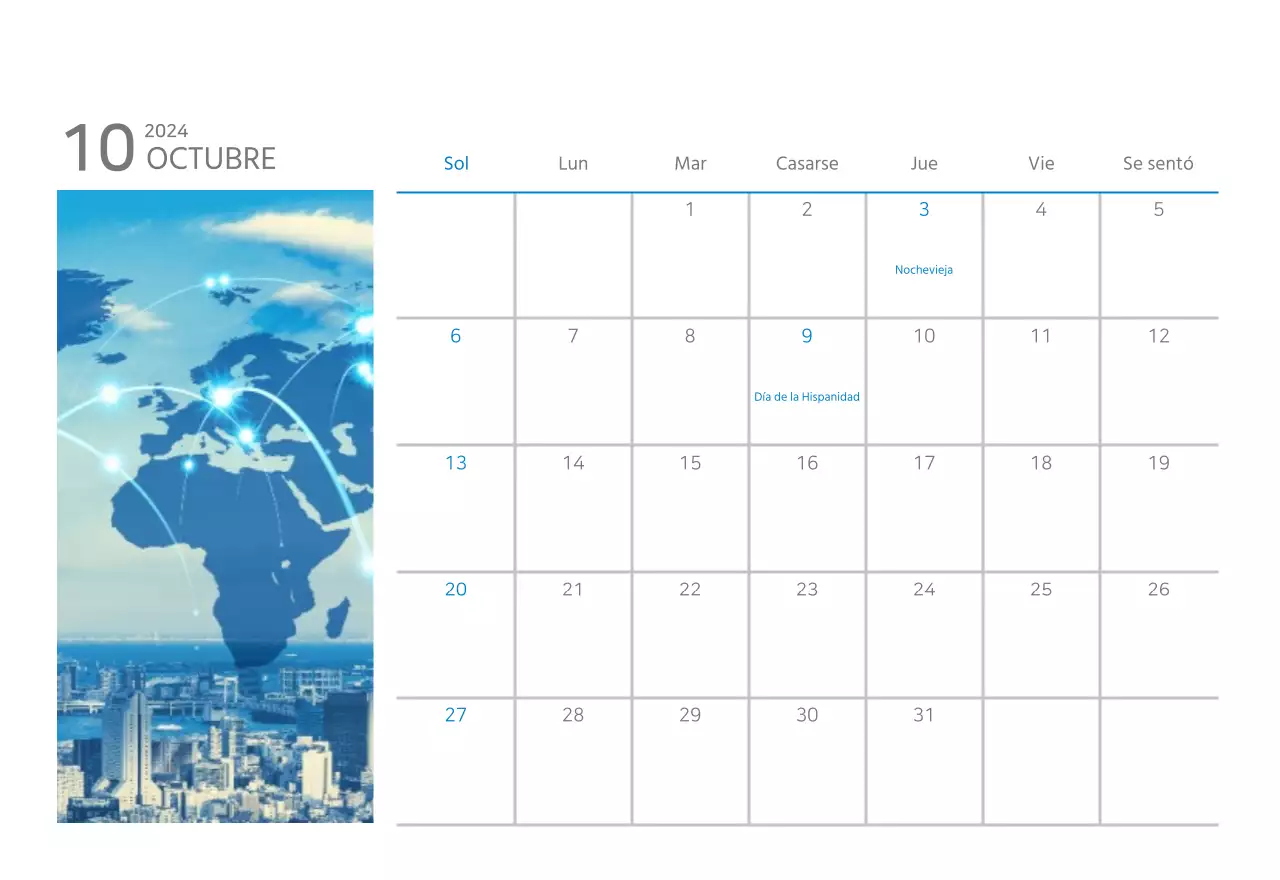 Calendario de empresa blanco y sencillo