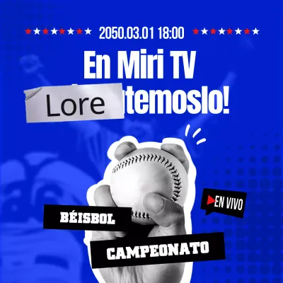 Promocione el béisbol en directo con un toque de azul