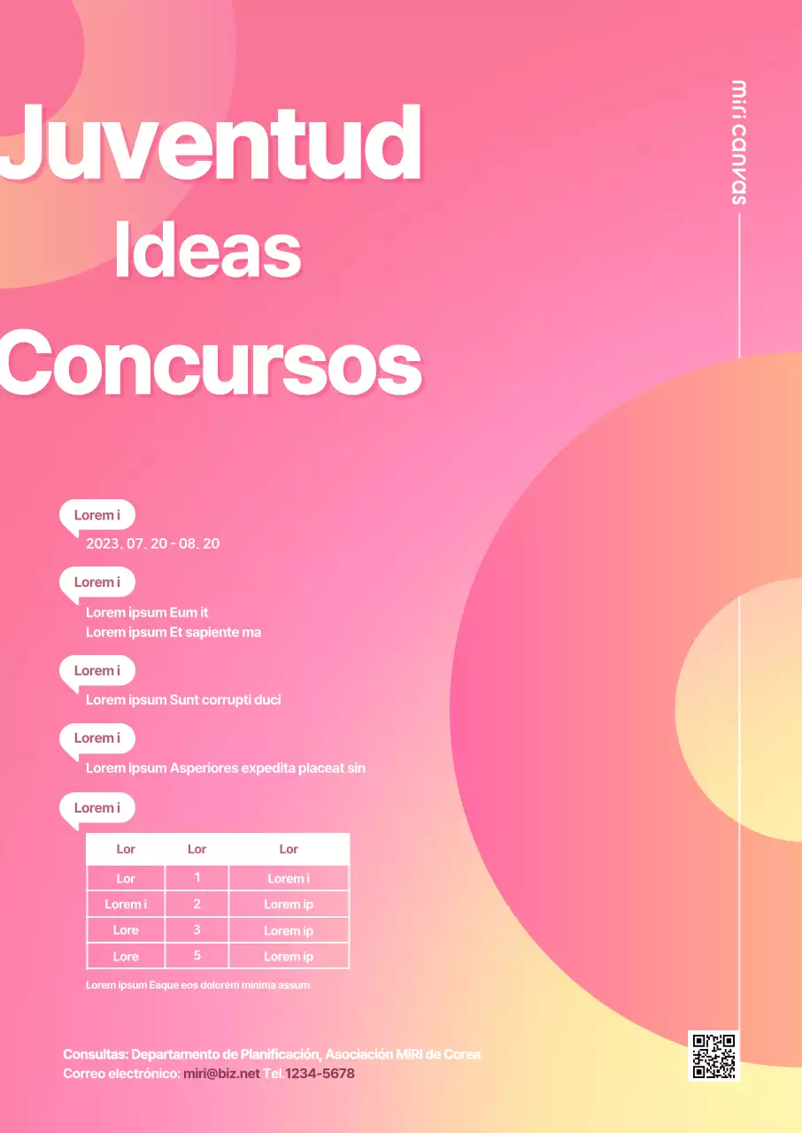 Promocione un concurso con una forma sencilla sobre fondo rosa