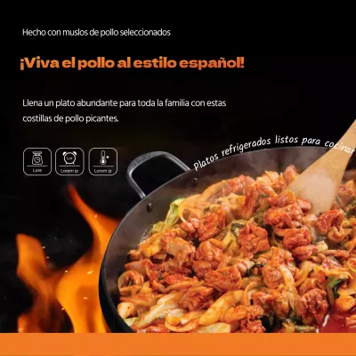 Kit de comida de pollo a la brasa Promote Orange Black