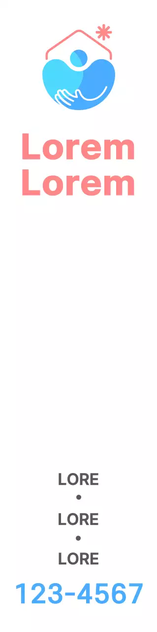 Para promocionar un centro de asistencia social con un símbolo azul-rosa de ilustración de centro de asistencia social