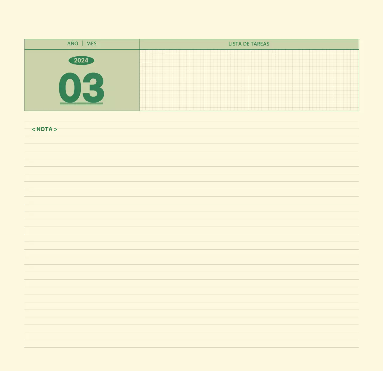 SAT Calendario de pared con concepto de bloc de notas del día D en verde y amarillo claro