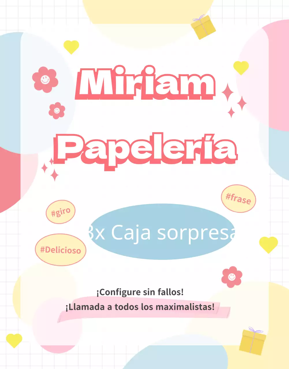 Stationery Store Caja aleatoria Evento con fondo pastel