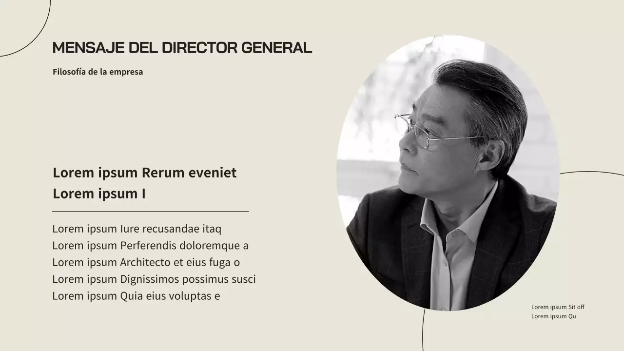 Un sencillo perfil de empresa en beige