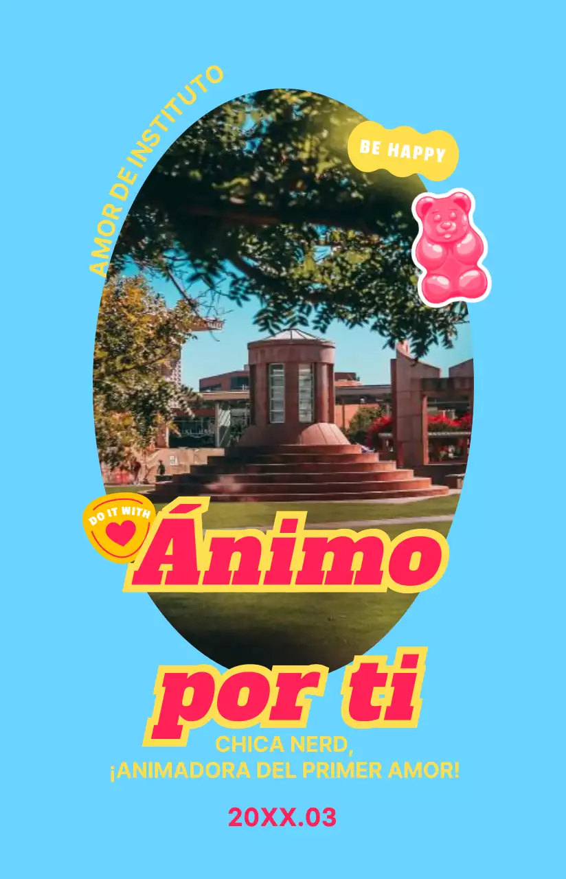 Carteles de películas con marcos de sentimientos adolescentes y pegatinas de colores llamativos