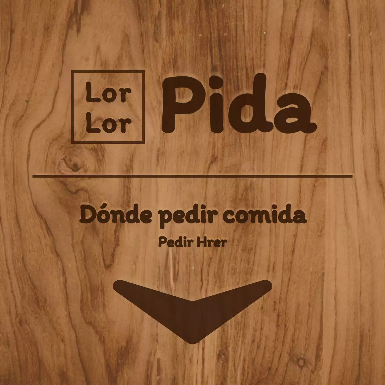 Señalización interior de la cantina con colores parduscos y un concepto sencillo de madera