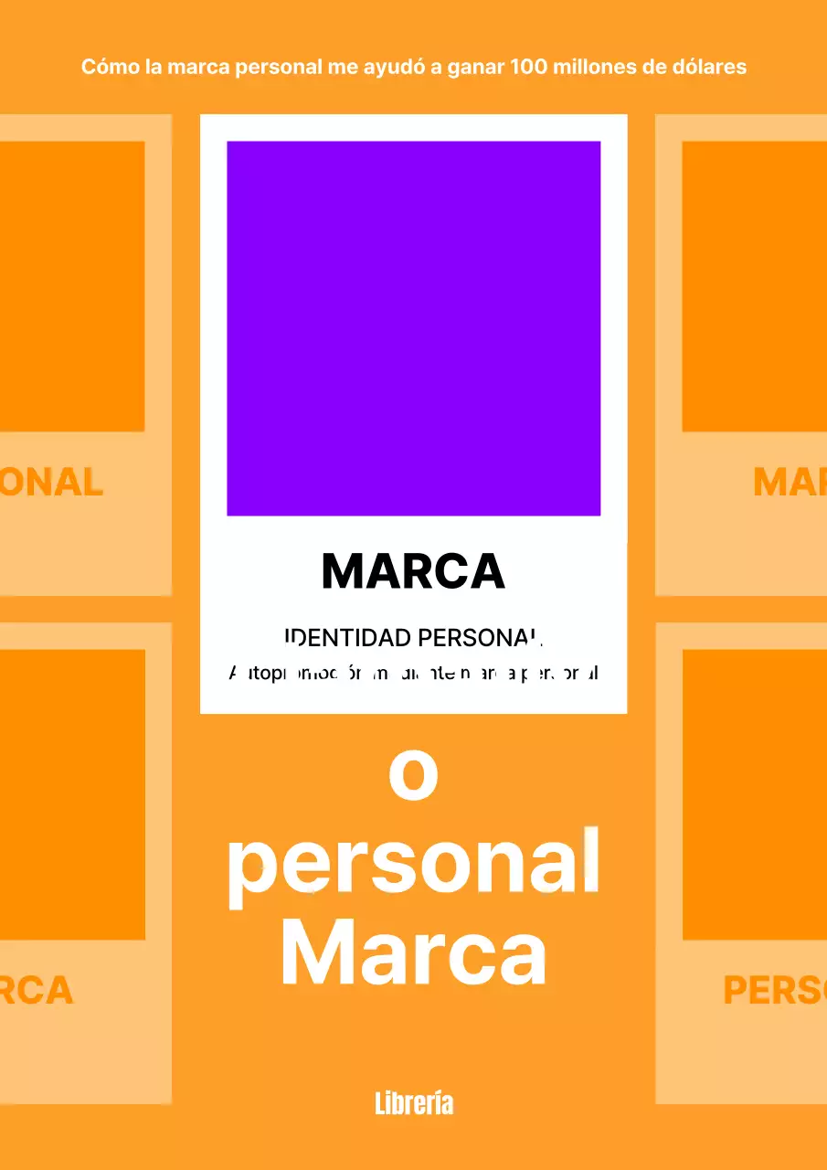 Portada sencilla de libro de marca personal en naranja y morado
