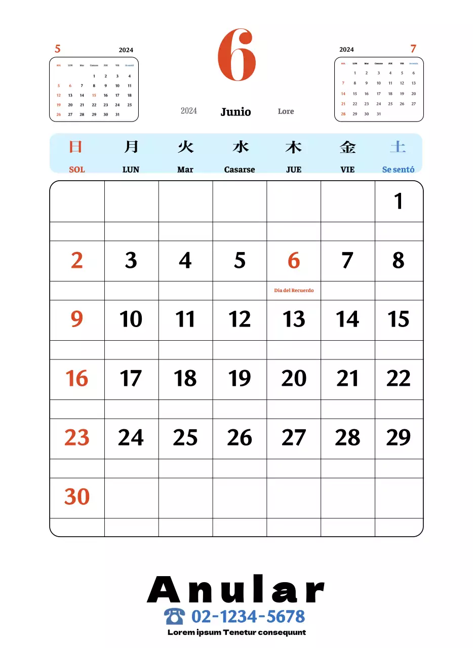 Posavasos retro rojo y azul calendario de recuerdos