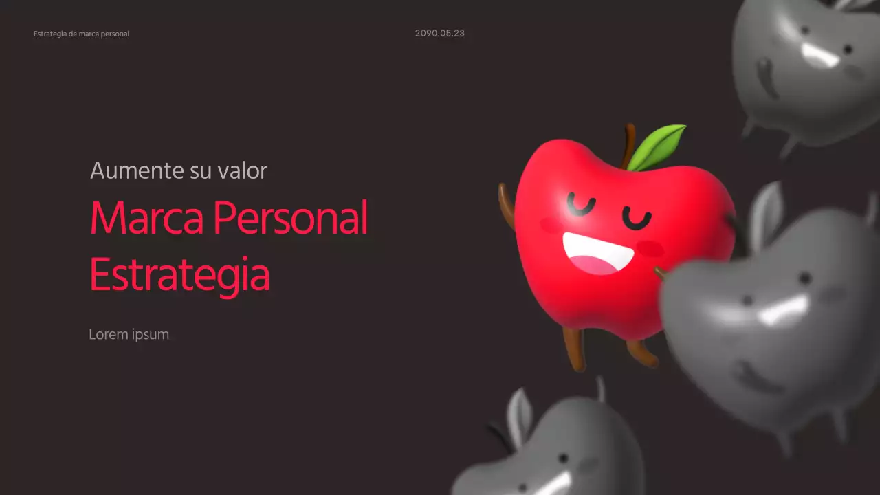 Tema de estrategia de marca personal con fondo negro y detalles en rosa intenso