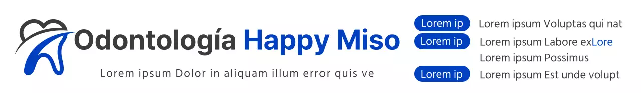 Logotipo de símbolo dental sencillo y limpio en negro y azul para información y promoción dental